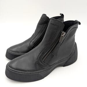 Spring Step Kelko Leather Ankle Boots Zip-Up Women's Black Size US5.5-6 EU36